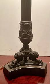 Vintage Corinthian Column Table Lamp With Silk Shade ...