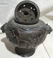 12.2" Old China Purple Bronze Lion Beast People Pattern Incense Burner Censer | eBay