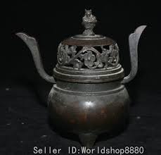 7.2" ancient Chinese Purple Bronze Dragon beast lid Incense Burner Censer | eBay