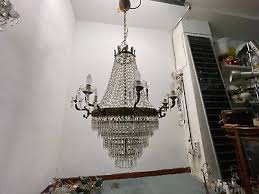 Extra Large Bronze Crystal Chandelier 1950's | eBay