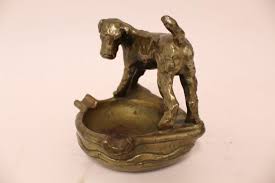 Lot - Vintage Armor Bronze Clad Dog Ashtray