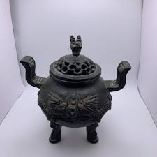Chinese Antique Bronze Incense Burner Dragon Designs | eBay