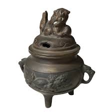 Bronze Chinese Asian Foo Dog Cauldron Incense Burner - Etsy