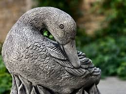 Vintage goose ornament Stone goose sculpture Cement goose ...