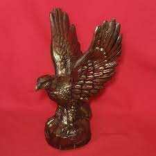 Metal Brown Eagle Open Wings Statue Figurine Damaged Base | eBay