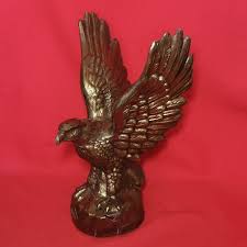 Metal Brown Eagle Open Wings Statue Figurine Damaged Base - Etsy