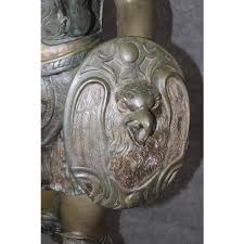 Life Size Cast Bronze Roman Centurion Soldier Torchiere Floor Lamp Circa 1920 | Chairish