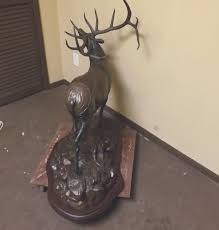Large Bronze Elk sculpture by Gerald Balciar 1980 Monument ...