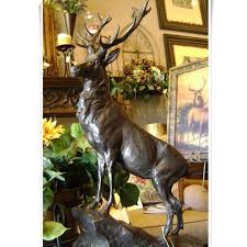 Metal Garden Life Size Bronze Deer Statue - Classic Decoration