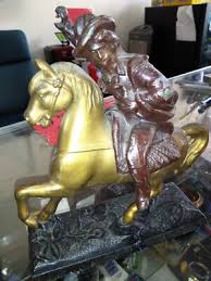 BRONZE STATUE, SOLDIER On GOLDEN HORSEBACK | eBay