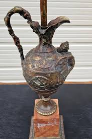 Vintage Patinated Bronze Urn Form and Marble Lamp Attributed to Tony Paul for Westwood Industries | Chairish