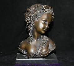 12''Old Chinese Bronze Occident Beauty Beautiful Head Belle Woman Statue | eBay