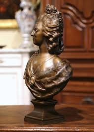 18th Century French Patinated Bronze Marie Antoinette Bust Signed F. Lecomte For Sale at 1stDibs | french bust, bust f, marie antoinette century