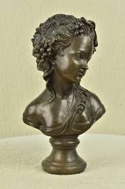 Handcrafted Victorian Female Bust Bronze Sculpture Hot Cast Hand Made