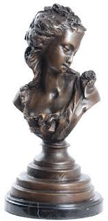 Victorian Girl Bust Lost Wax Bronze Metal 12H – Museumize.com