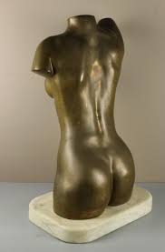 Sold at Auction: Richard Hallier, Life Size Richard Hallier (US,1944-2010) Bronze Torso
