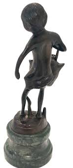 Bronze Statue, French 19th Century Sculpture of Young Boy with Water Jug | eBay