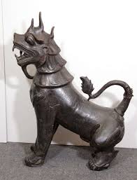 Pair of Antique Bronze Foo Dog Sculptures at 1stDibs ...