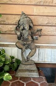 Antique Brass Big Size Heavy God Ganesh Idol Figurine Statue ...