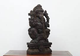 Wooden Ganesh Statue Hindu God Ganesha Sculpture Ganapati ...