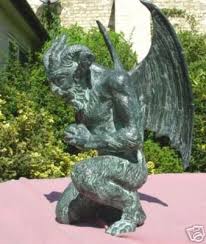 Gorgeous Very Old Solid Bronze KNEELING SATAN Statue | #29543485