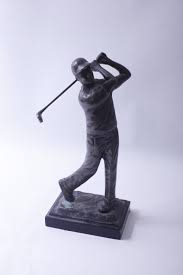 Vintage Golf Shot Statue, BRONZE STATUE Great Gift, Golfer ...