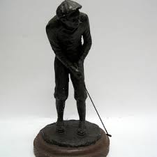 Vintage Sculpture 1987 Michael Garman Golfing Man Resin ...