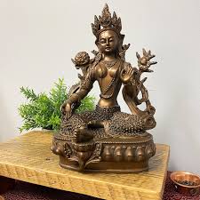 Green Tara Statue with Bronze Finish - Female Buddha ...