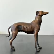 Vintage Bronze Cast Metal Greyhound Sculpture - Etsy