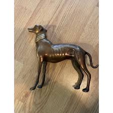 Vintage Brass Greyhound Figurine | Chairish