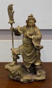 Lot - Chinese Bronze Figure of Warrior