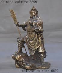 8" Chinese bronze Guangong Guan Yu Gong Yunchang Warrior God Immortal Statue | eBay