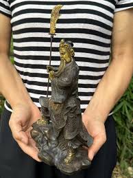 Estatua de guerrero Bodhisattva Sangharama GuanYu GuanGong de cobre vintage, adorno Fengshui de cobre, escultura GuanYu Jingzhou, dios de la riqueza - Etsy México