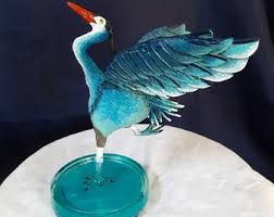 Buy Original Great Blue Heron Bird on Ice Resin Sculpture Online in India - Etsy