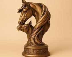 Horse and Foal Sculpture: Equestrian Resin Figurine - Etsy