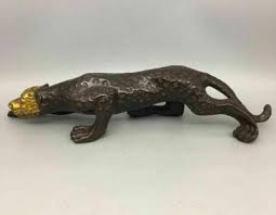 China Buddhism Bronze Gilt Big leopard Statue 0201 | eBay