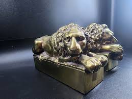 Pair of Cast Brass Lion Bookends With Antonio Canova Named, Vintage Bookends From the Art Deco Era 1940 - Etsy