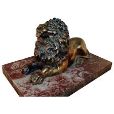 Antique 19th c. English Regency Bronze Model of the Trafalgar Lion on . For Sale at Ruby Lane