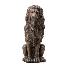 Glitzhome 27.75 in. H Oversized MGO Bronze Sitting Lion ...