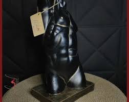 Handmade Polyester Muscle Bust: Black & Gold Greek Art ...