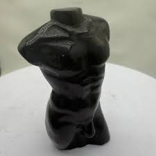 3'' + natural carved Obsidian Crystal Male model Reiki heal ...