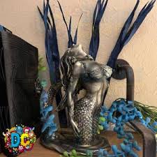 Silverish Bronze Mermaid Figurine: Nautical Home Decor - Etsy