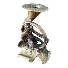 1800's Bronze Monkey Candle Holder | Chairish