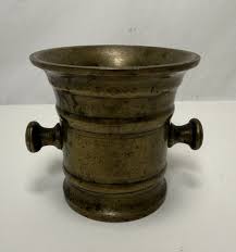 Antique Mortar & Pestle Heavy Solid Brass Pharmacy Apothecary Bowl Set | eBay