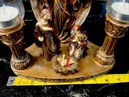 Vintage Religious Christmas Jewels Nativity Five Cup Candle Holder (Peg Glass) | eBay