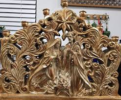 Vintage Large Christmas CANDLABRA 8 Candle Holders With NATIVITY SCENE Inside. - Etsy