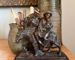 Christian Christmas Art Mary and Joseph Jesus Donkey, Ceramic Sculpture - Etsy