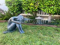 Vintage Signed Solid Bronze Woman Sculpture Glass Coffee ...