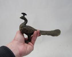 Vintage Greek Cast Iron Peacock Sculpture: Folk Art Bird Figurine - Etsy