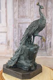 Buy Large Bronze Peacock on Rock - Blue Patina Bronze Statue on Marble Base - Elegant Gift Idea for Wedding - Home Garden Decor - Milo Style Online in India - Etsy